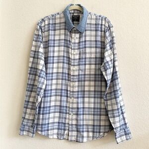 Abercrombie & Fitch Shirt Mens Blue Plaid Long Sleeve‎ Size XL